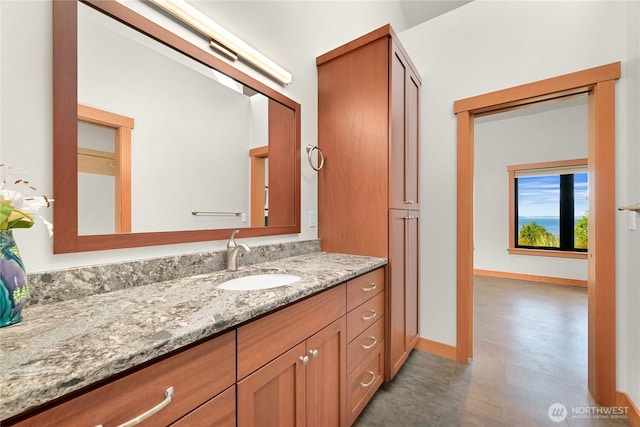 229 Chuckanut Point Rd, Bellingham, WA 98229 - bathroom with vanity and baseboards