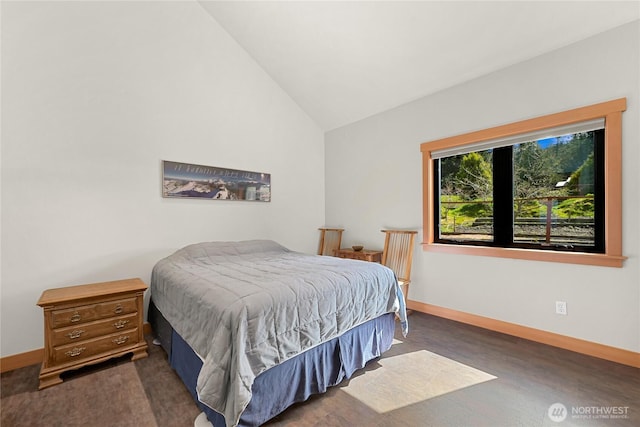 229 Chuckanut Point Rd, Bellingham, WA 98229 - bedroom with baseboards and lofted ceiling