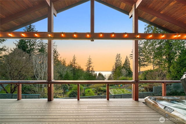 229 Chuckanut Point Rd, Bellingham, WA 98229 - view of deck at dusk
