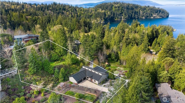 229 Chuckanut Point Rd, Bellingham, WA 98229 - view of subject property with a water and mountain view and property parcel outlined