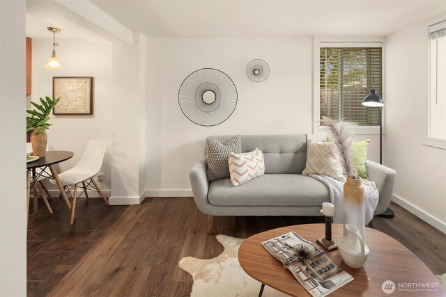 9013 16th Ave SW Unit 11, Seattle, WA 98106 - living area featuring wood finished floors and baseboards