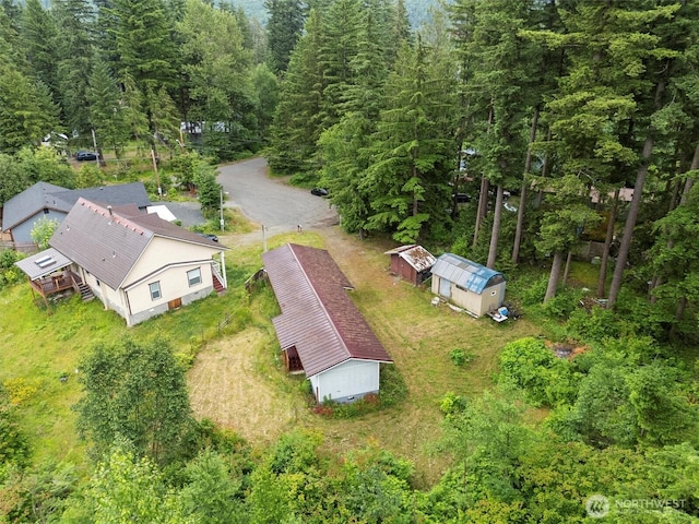 8363 Holly Ln, Maple Falls, WA 98266 - view from above of property with a heavily wooded area