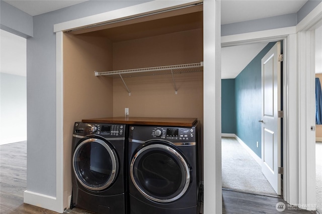 25 N Broadway Unit 207, Tacoma, WA 98403 - laundry area featuring wood finished floors and separate washer and dryer