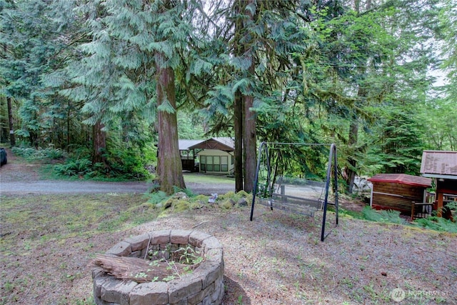 44664 Similk Trl, Concrete, WA 98237 - view of yard featuring an outdoor fire pit