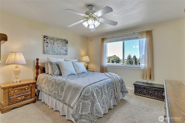 1728 N James St, Tacoma, WA 98406 - bedroom featuring light carpet and ceiling fan