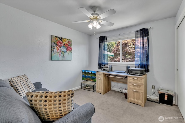 1728 N James St, Tacoma, WA 98406 - home office with light carpet and ceiling fan