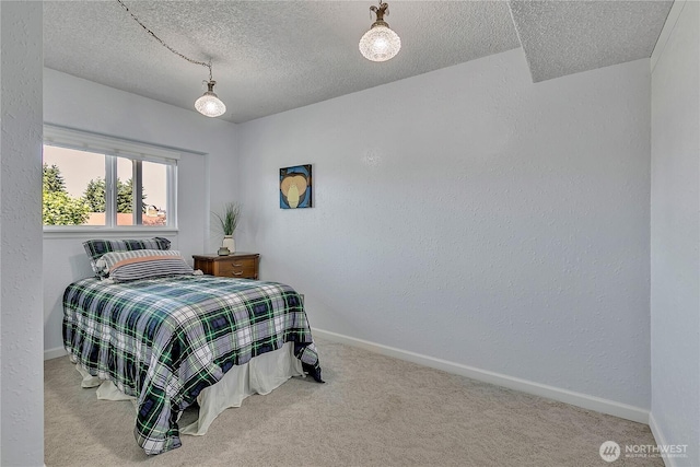 1728 N James St, Tacoma, WA 98406 - bedroom featuring a textured ceiling, carpet floors, and a textured wall