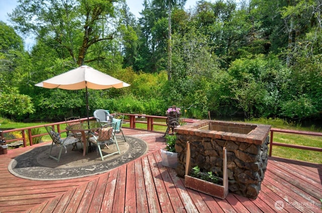 13273 W Cloquallum Rd, Elma, WA 98541 - wooden deck with outdoor dining area