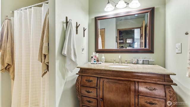 767 Bill Shaw Rd, Pateros, WA 98846 - full bathroom featuring vanity and a shower with shower curtain