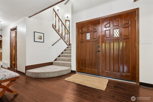 8037 Incline Dr SE, Olympia, WA 98513 - entrance foyer with wood finished floors and stairway