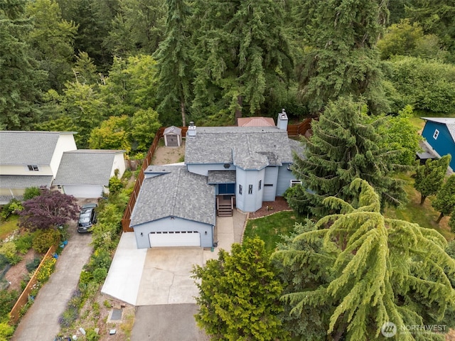 8037 Incline Dr SE, Olympia, WA 98513 - view from above of property with a heavily wooded area