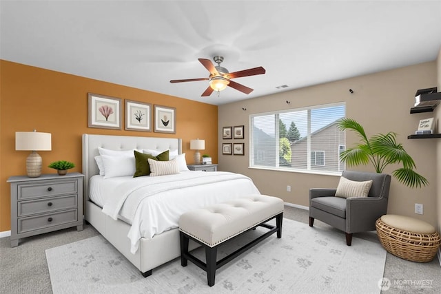 18328 73rd Avenue Ct E, Puyallup, WA 98375 - bedroom with light colored carpet and ceiling fan