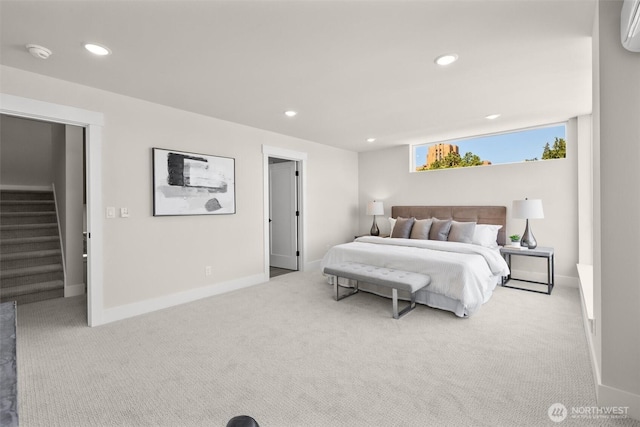 1313 14th Ave S Unit B, Seattle, WA 98144 - bedroom with carpet floors, recessed lighting, and a wall unit AC