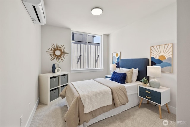 1313 14th Ave S Unit B, Seattle, WA 98144 - bedroom featuring an AC wall unit and carpet floors