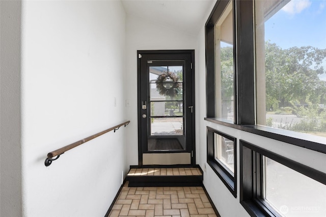 9307 Albert Way SE, Moses Lake, WA 98837 - entryway featuring brick patterned floors and lofted ceiling