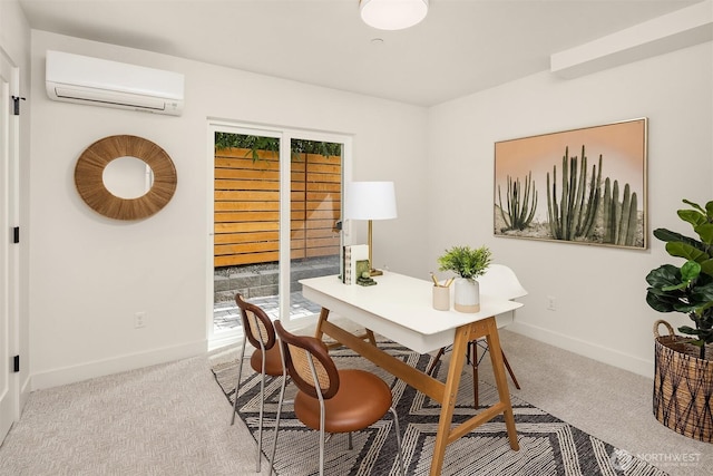 1615 N 50th St Unit B, Seattle, WA 98103 - carpeted dining space featuring an AC wall unit and a desk
