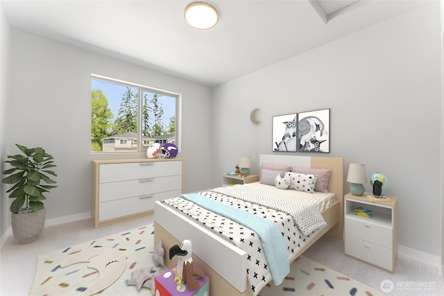 13936 178th St E Unit 85, Puyallup, WA 98374 - bedroom with baseboards and light carpet