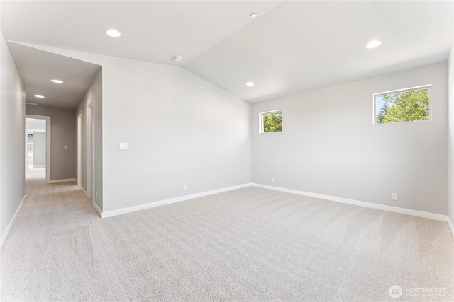 13936 178th St E Unit 85, Puyallup, WA 98374 - unfurnished room with light colored carpet, recessed lighting, and vaulted ceiling