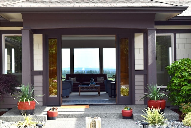 771 Brigadoon Blvd, Sequim, WA 98382 - view of exterior entry featuring outdoor lounge area