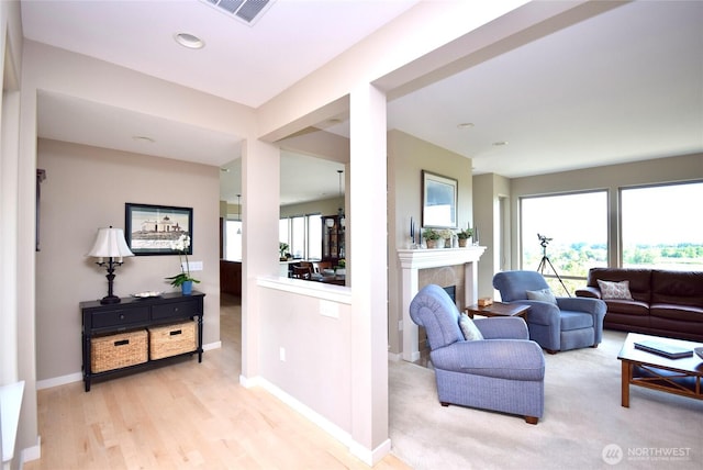 771 Brigadoon Blvd, Sequim, WA 98382 - living room with a fireplace and light wood finished floors