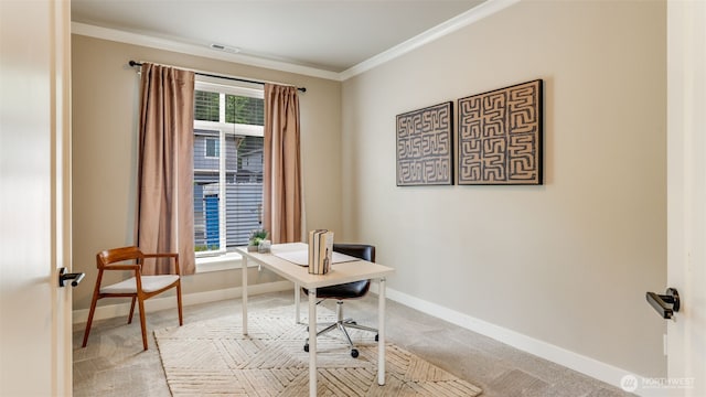 23000 SE Sycamore St, Black Diamond, WA 98010 - carpeted office space featuring crown molding and baseboards