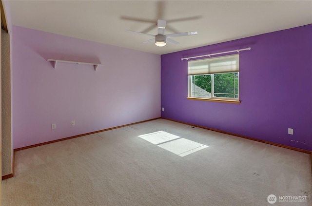 4101 Alabaster St SE, Lacey, WA 98503 - carpeted empty room featuring ceiling fan and baseboards