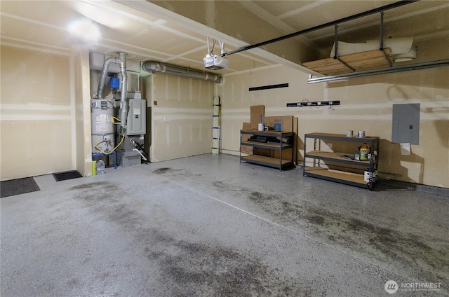 4101 Alabaster St SE, Lacey, WA 98503 - garage with water heater, electric panel, and a garage door opener
