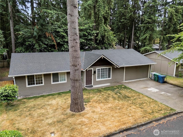 19031 SE 266th St, Covington, WA 98042 - single story home with concrete driveway, a garage, and a shingled roof