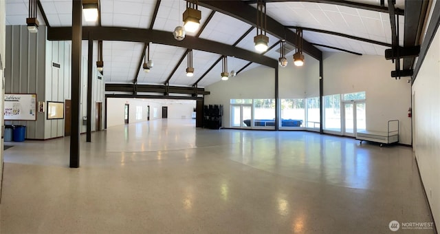 19031 SE 266th St, Covington, WA 98042 - interior space featuring high vaulted ceiling and beamed ceiling