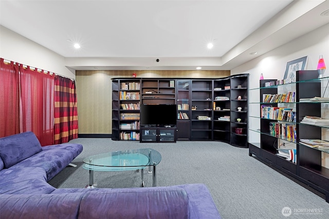668 S Lane St Unit 603, Seattle, WA 98104 - living room featuring carpet floors and recessed lighting