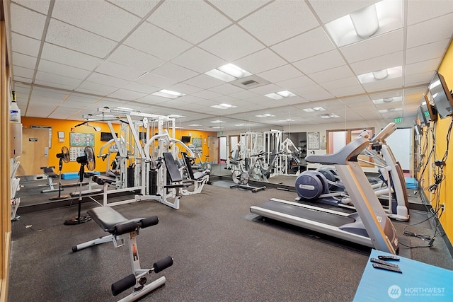 668 S Lane St Unit 603, Seattle, WA 98104 - workout area featuring a paneled ceiling