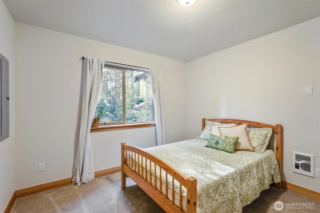 11211 Juniper Pl, Anderson Island, WA 98303 - carpeted bedroom featuring baseboards and heating unit