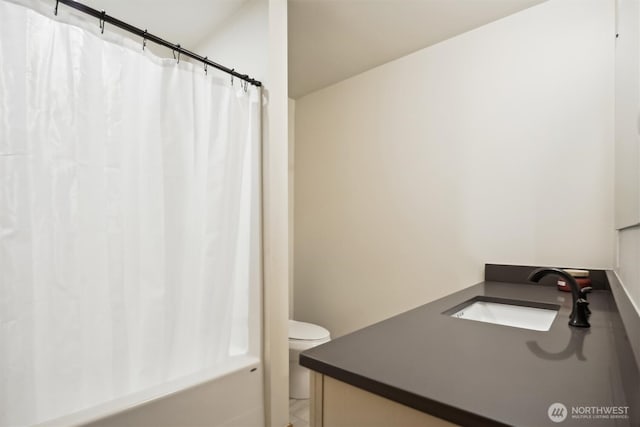 11211 Juniper Pl, Anderson Island, WA 98303 - full bathroom featuring vanity and shower / bath combination with curtain