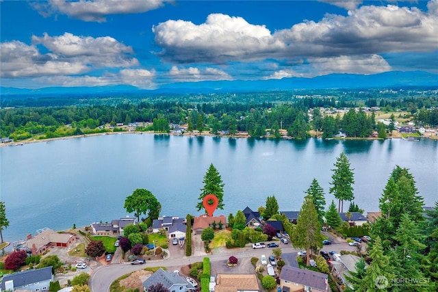2505 211th Ave E, Lake Tapps, WA 98391 - aerial perspective of suburban area featuring a water and mountain view