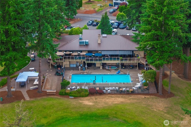 2505 211th Ave E, Lake Tapps, WA 98391 - drone / aerial view of a pool area
