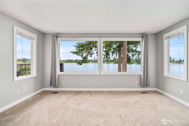 2505 211th Ave E, Lake Tapps, WA 98391 - empty room featuring carpet floors and a water view