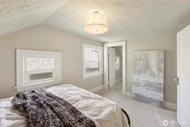 1206 S 14th St, Tacoma, WA 98405 - bedroom with a textured ceiling, light carpet, and vaulted ceiling