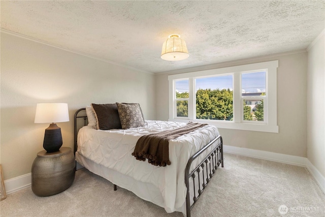1206 S 14th St, Tacoma, WA 98405 - bedroom featuring crown molding, a textured ceiling, and carpet