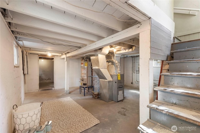 1206 S 14th St, Tacoma, WA 98405 - basement featuring water heater and heating unit