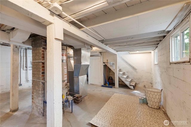 1206 S 14th St, Tacoma, WA 98405 - below grade area featuring stairway and heating unit