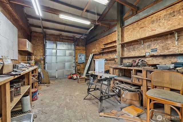 429 170th St S, Spanaway, WA 98387 - garage with a workshop area and electric panel