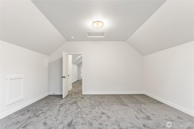 14317 Mima Rd SW, Olympia, WA 98512 - additional living space featuring vaulted ceiling, carpet flooring, and attic access