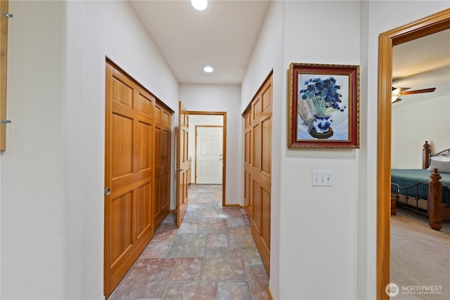 16314 2nd Dr SE, Bothell, WA 98012 - hallway featuring recessed lighting and light stone finish flooring