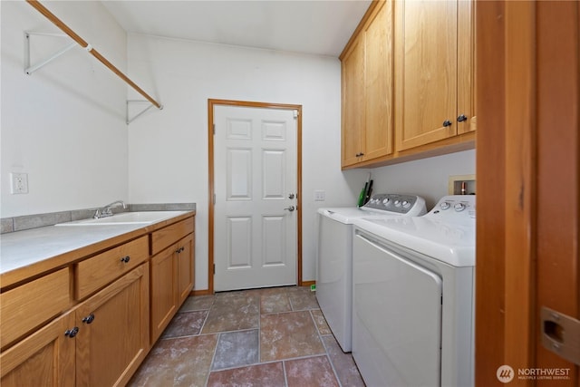 16314 2nd Dr SE, Bothell, WA 98012 - laundry area featuring cabinet space, separate washer and dryer, and stone finish flooring