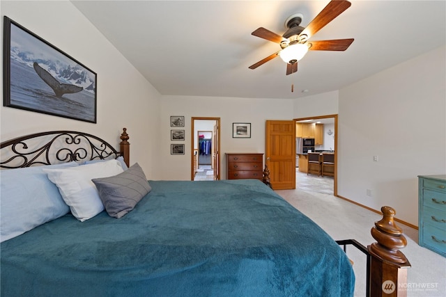 16314 2nd Dr SE, Bothell, WA 98012 - bedroom with light colored carpet and ceiling fan