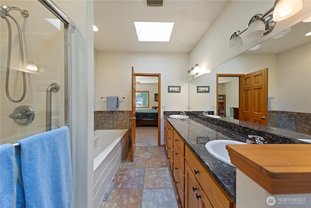 16314 2nd Dr SE, Bothell, WA 98012 - full bath with a shower stall, double vanity, a bath, ensuite bath, and a skylight