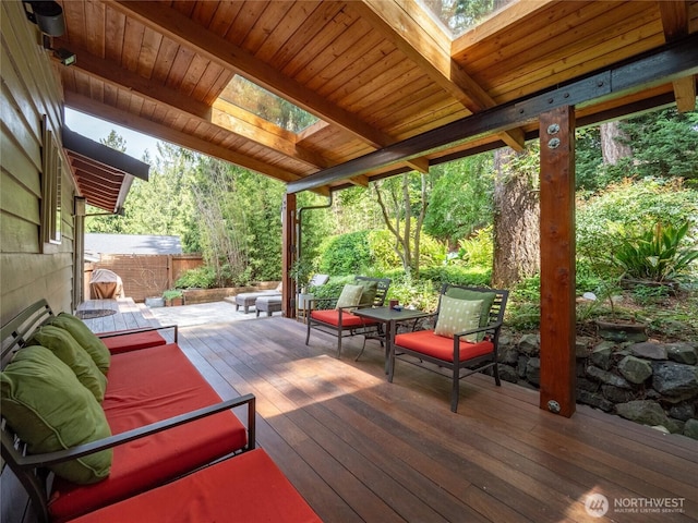 822 206th Ave NE, Sammamish, WA 98074 - wooden terrace featuring outdoor lounge area