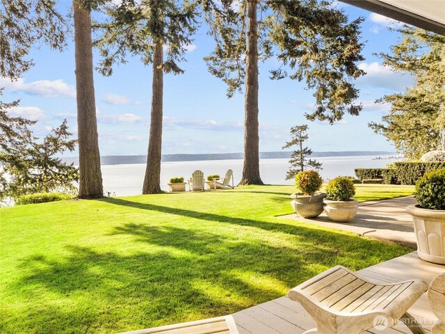 19263 Edgecliff Dr SW, Normandy Park, WA 98166 - view of green lawn with a water view