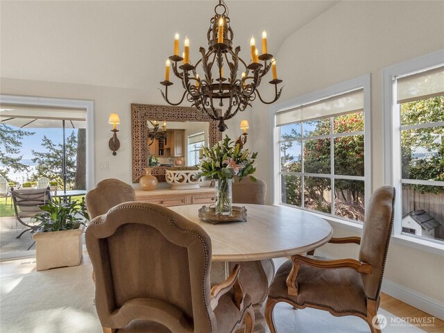 19263 Edgecliff Dr SW, Normandy Park, WA 98166 - dining room featuring a chandelier