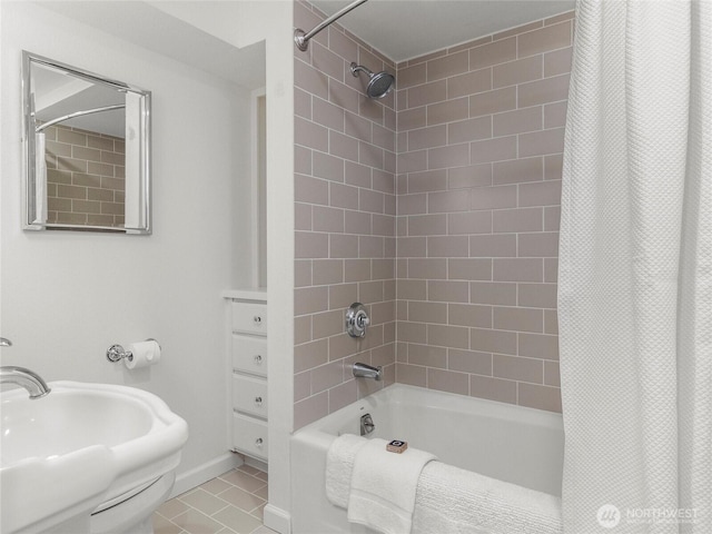 19263 Edgecliff Dr SW, Normandy Park, WA 98166 - full bathroom with shower / bath combination with curtain and tile patterned floors